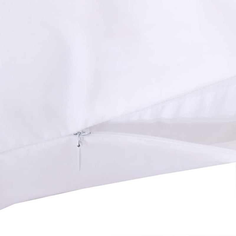 Royal Bedding 2 واقيات وسائد، أغطية وسائد مقاومة للحساسية بسحاب، 400 خيط - واقي وسادة من القطن 100%، أبيض، حجم كينغ - Image 2